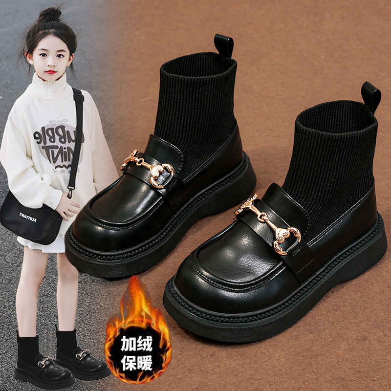 回力瑞马丁短靴子2023新款秋冬款女童鞋子秋季袜靴宝宝女孩款洋气