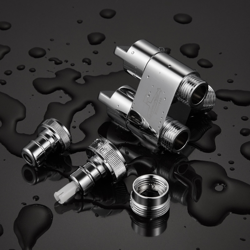 潜水艇全铜角阀一进二出角阀三角阀一进二出分水阀热水器纯铜角阀