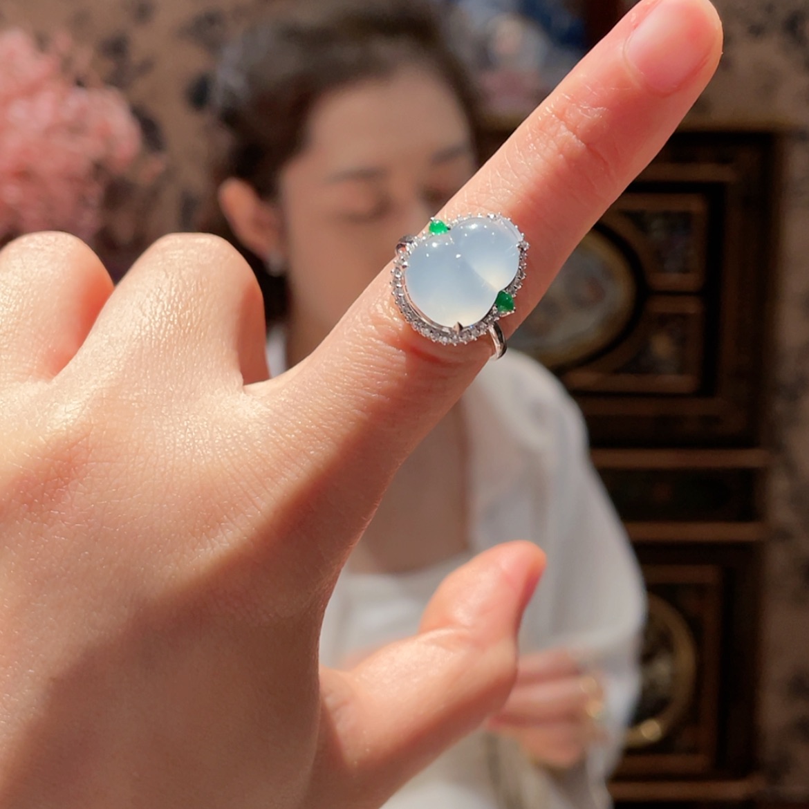 【闪购商品】翡翠戒指18K金镶嵌