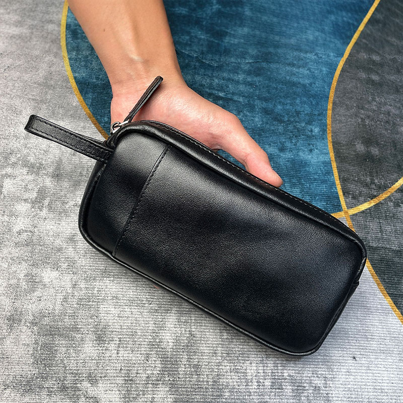 男士复古手拿包真皮长款钱包头层牛皮大容量钱夹手包男包