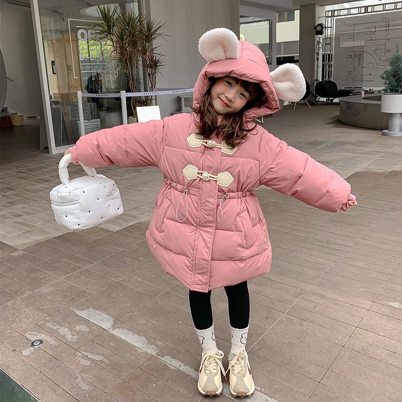 鸭鸭女童加绒羽绒服外套冬装2023新款洋气童装宝宝羽绒服冬季儿童