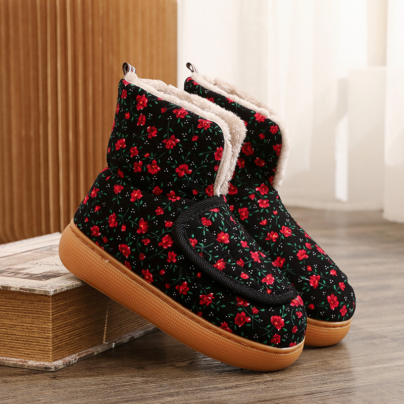 中老年冬季加绒加厚保暖棉鞋防滑包跟居家棉拖鞋妈妈鞋冬天家居