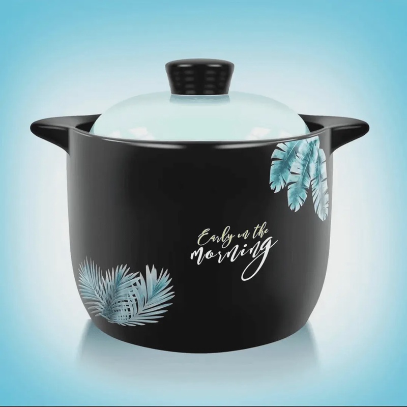 5升芭蕉叶高款煲汤煲粥炖菜耐高温家用明火燃气干烧不裂陶瓷砂锅w