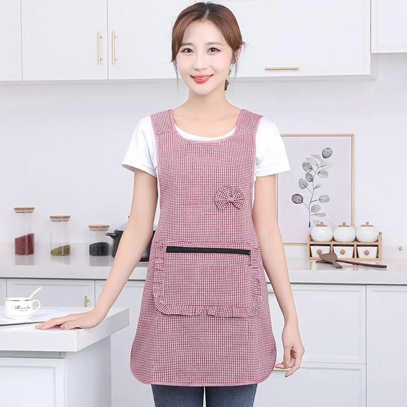 DMM7围裙夏季薄款女厨房家用做饭短款年轻洋气上班工作服耐磨耐