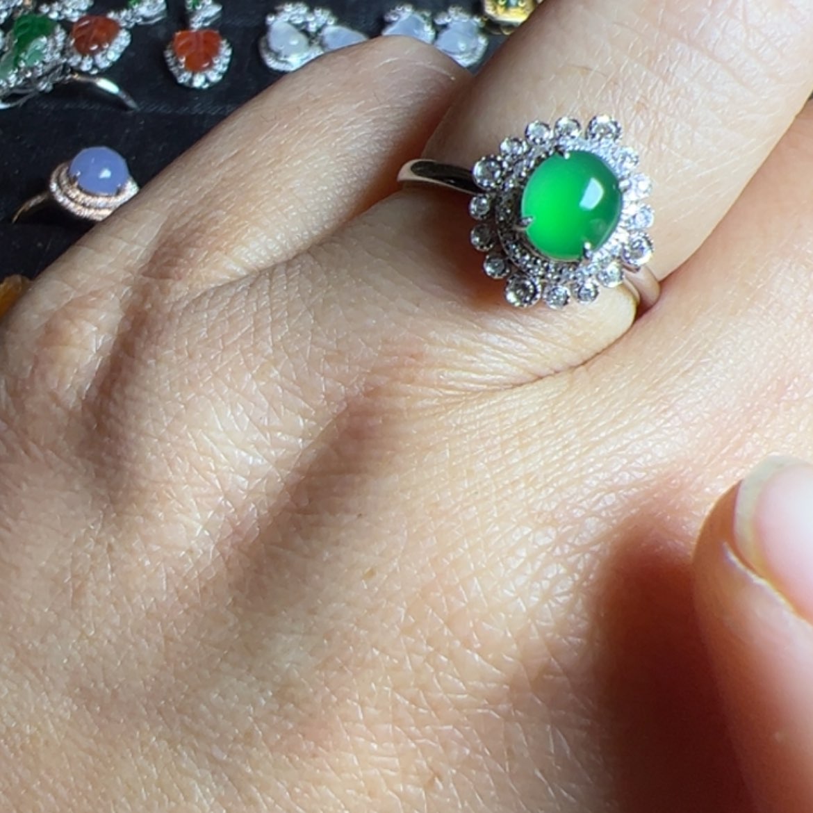 【闪购商品】翡翠戒指18K金镶嵌