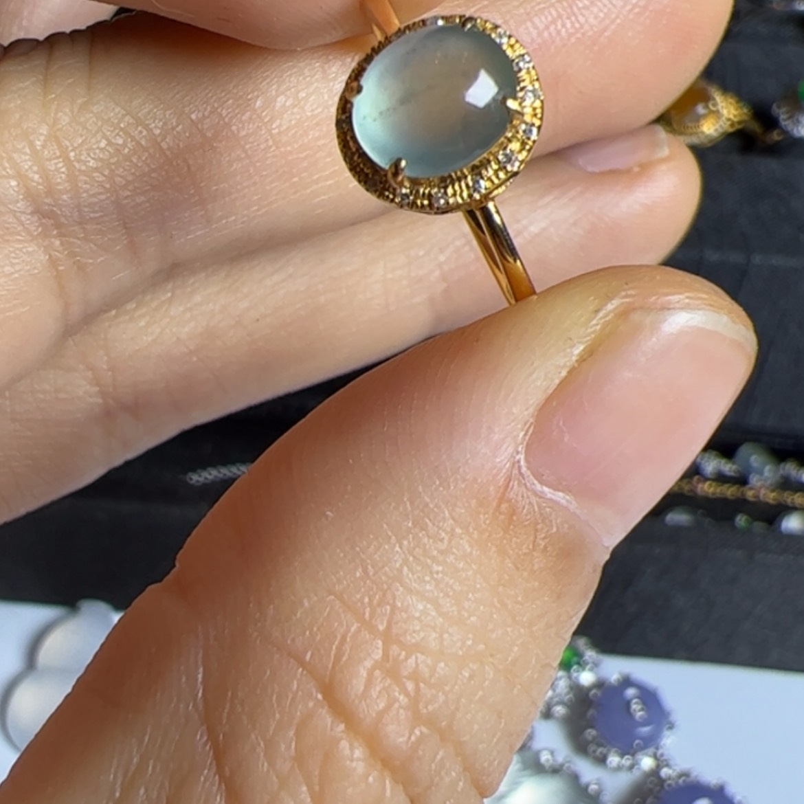 【闪购商品】翡翠戒指18K金镶嵌