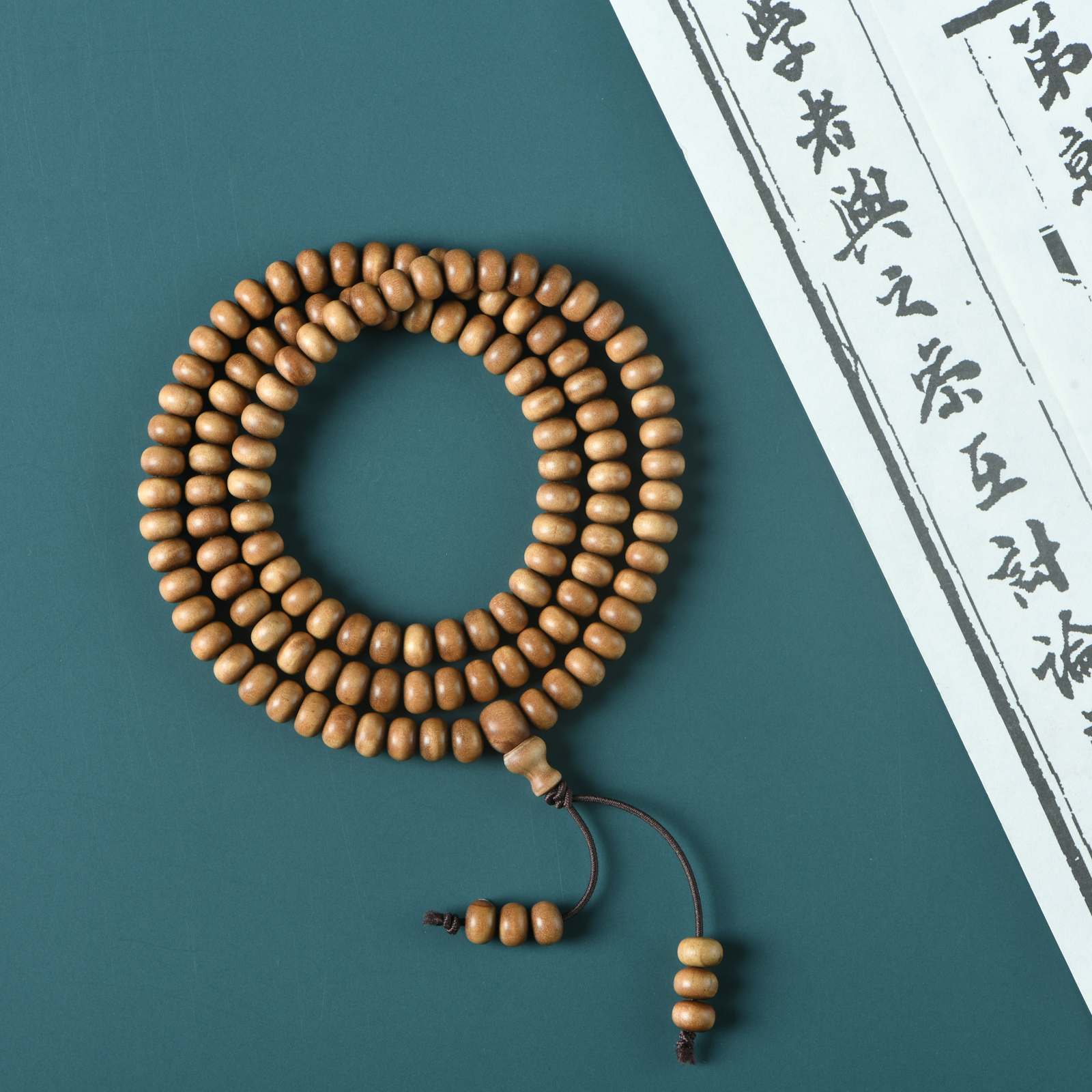 印度老山檀香4x6算盘珠念珠多圈手链