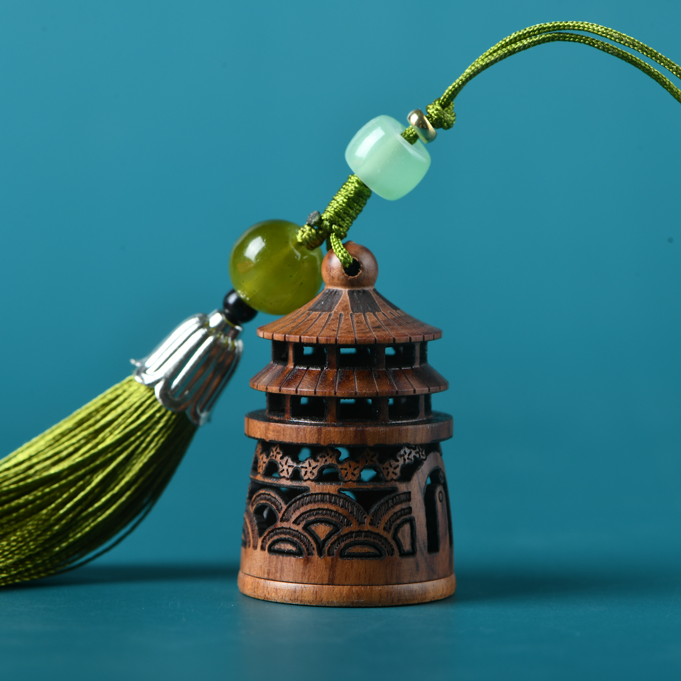 缅甸花梨宝塔香囊吊坠+(沉，檀香丸）