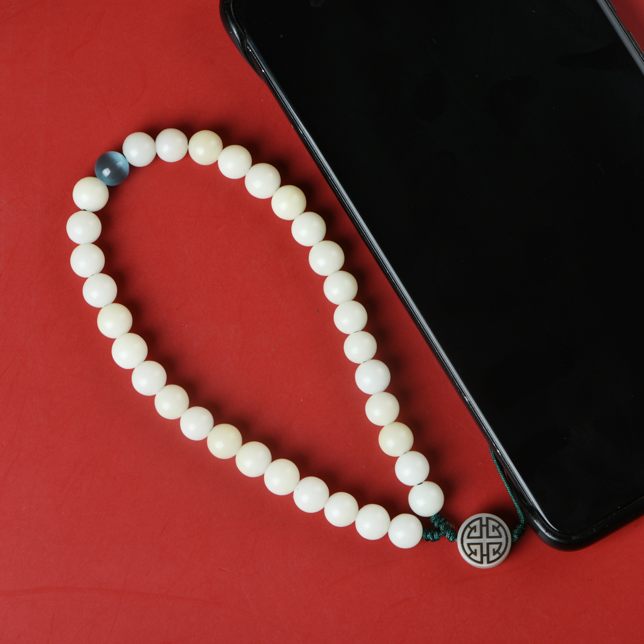 白玉菩提菩提根0.8原创手编手机链挂饰万事通顺款
