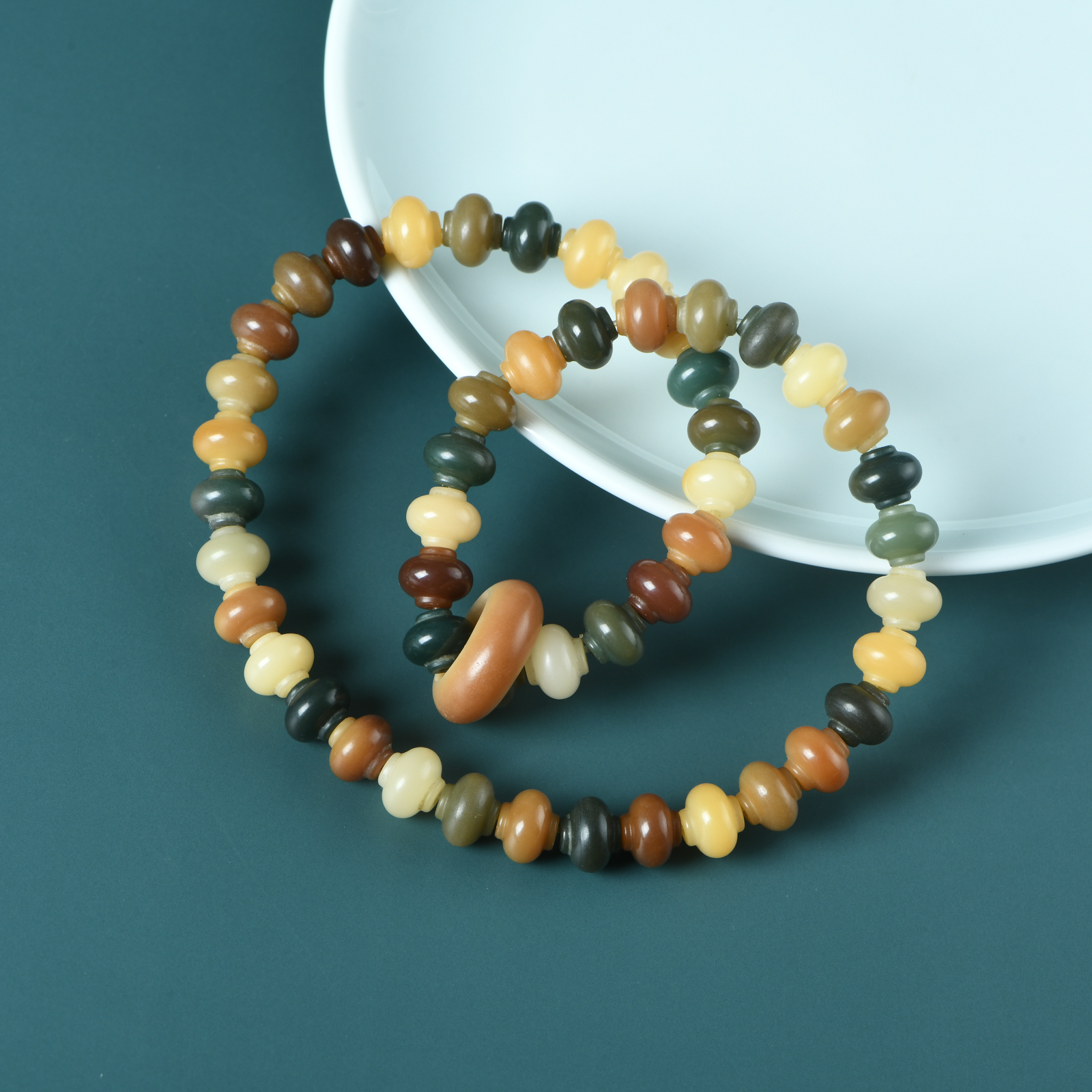 多宝菩提根灯笼珠双圈手链