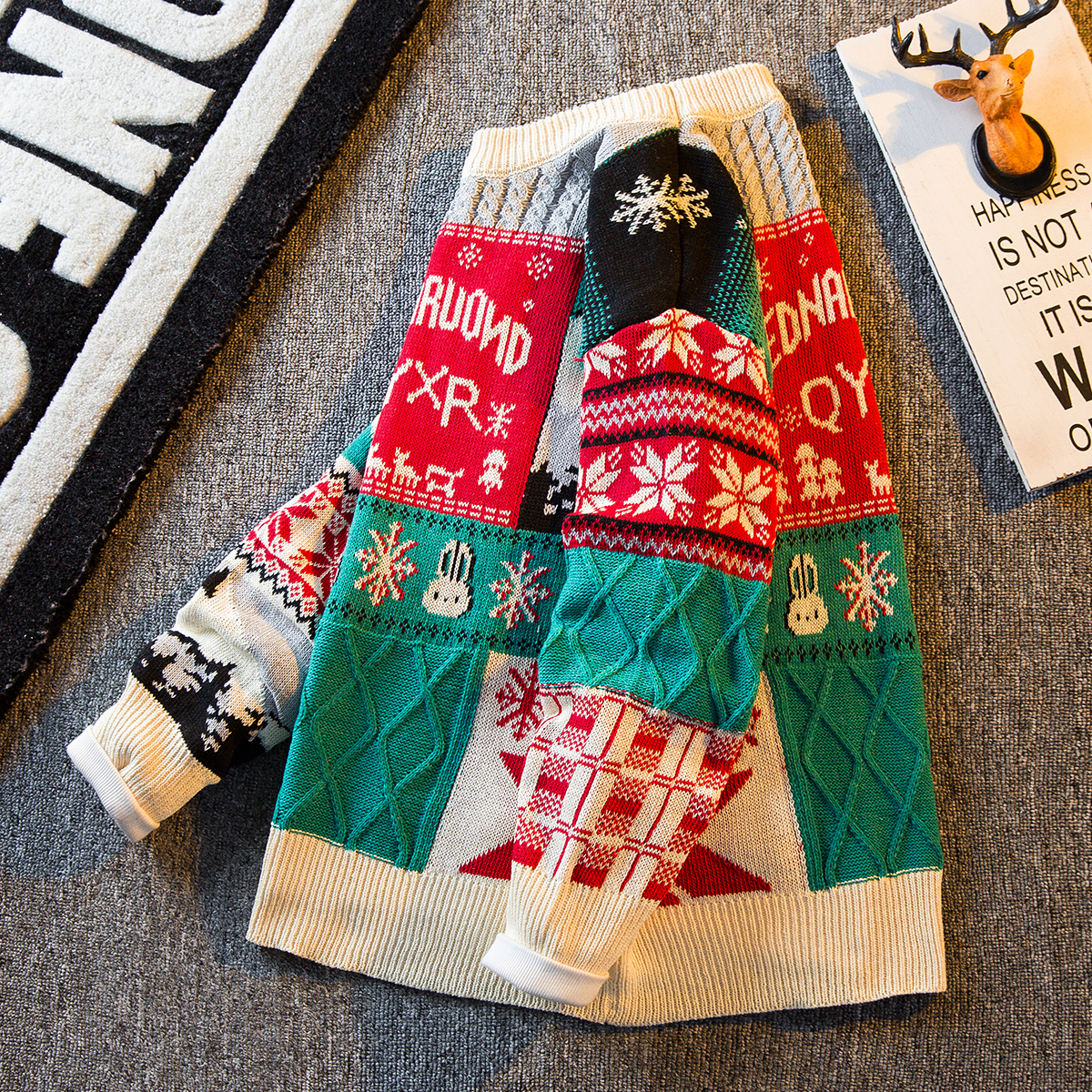 【小扬哥推荐】HPCP 圣诞毛衣男秋冬加厚ins慵懒风感冬季保暖宽松