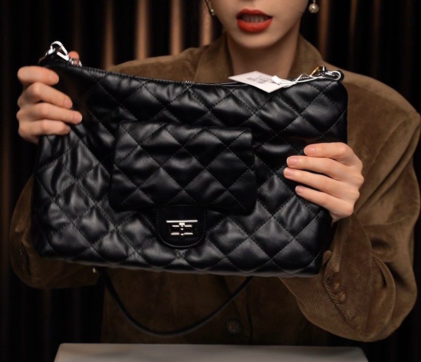 LEATHER BAG STUDIO 原创高定 ”菱格“ 真皮包-H1397