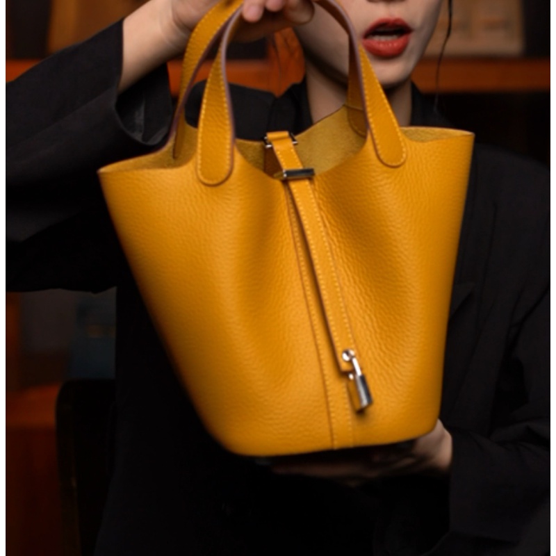 LEATHER BAG STUDIO 原创高定“菜篮子”真皮包-H1323