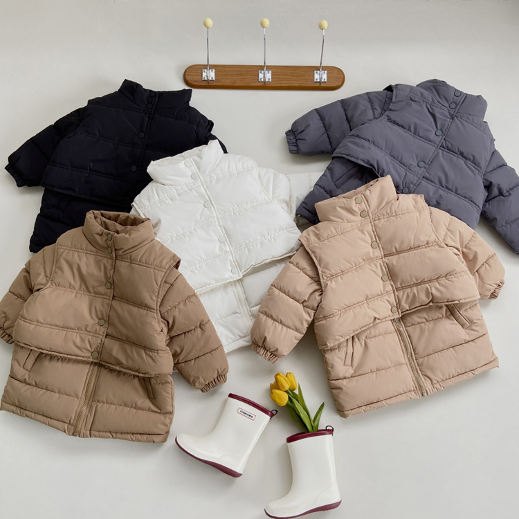 2023冬季新款中长款男女宝韩版棉服加厚保暖森系两件套童装冬装