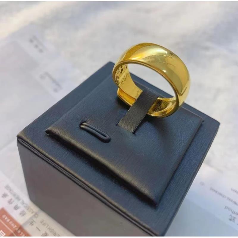 合金戒指 合金材质 【中号亮面字戒指】光面男士中古金色情侣