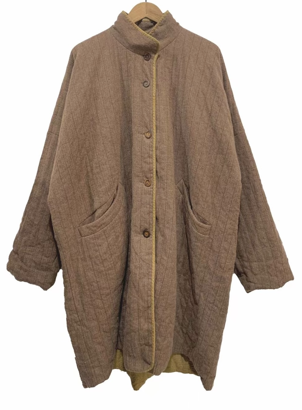 左岸迷香/休闲羊毛亚麻长外套/Z24FW8020