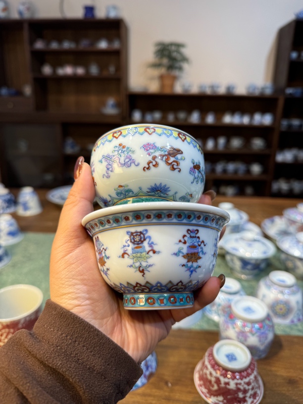 冉月观隐八宝压手加禅定杯