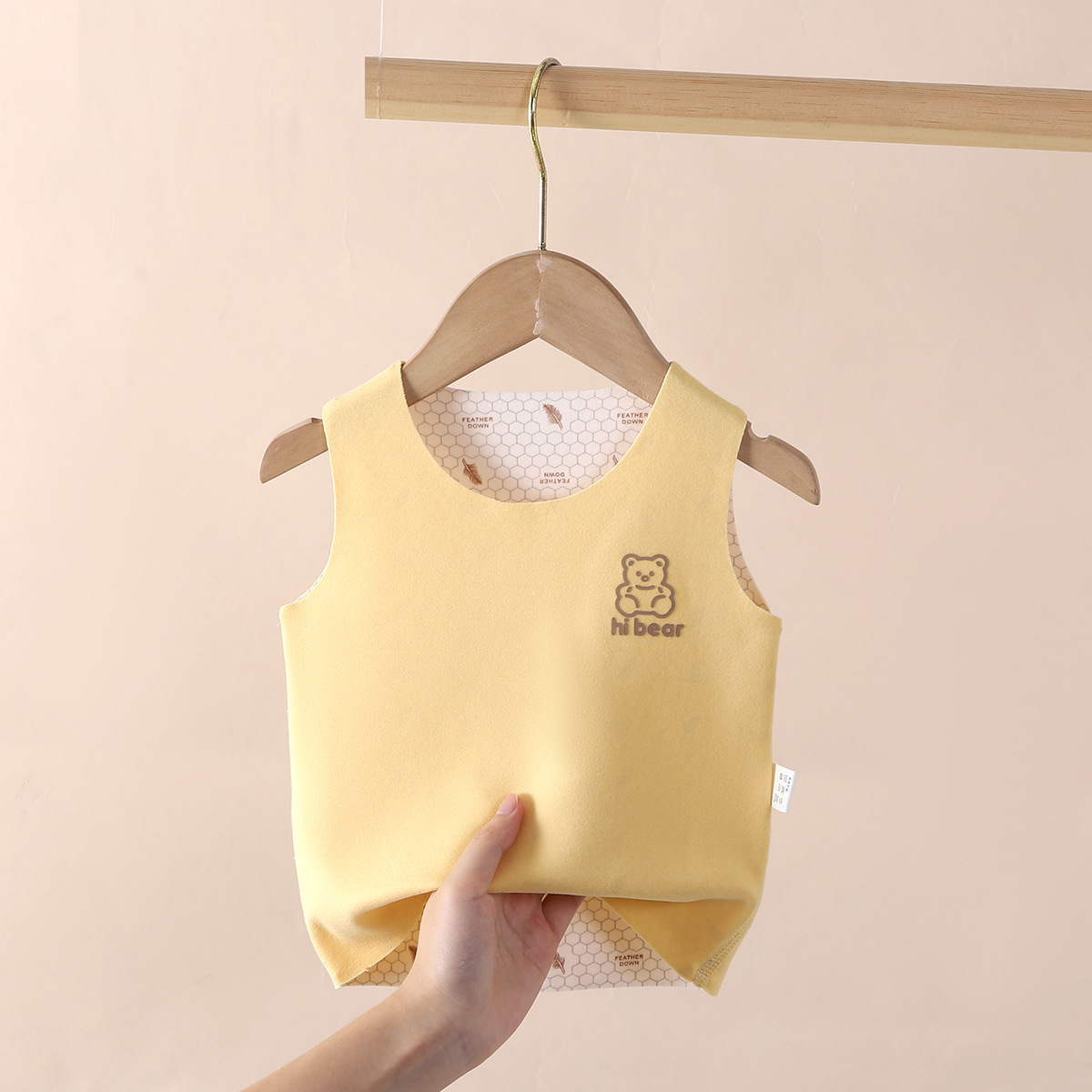 婴儿秋冬德绒保暖内穿背心新生儿打底肚围男宝女宝儿童无骨护肚衣