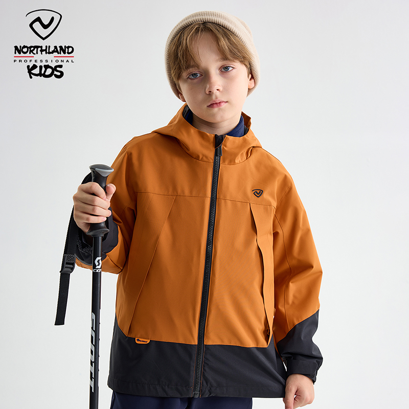 诺诗兰童装三合一冲锋夹克胡杨林可拆卸防风防泼水夹克CO130402