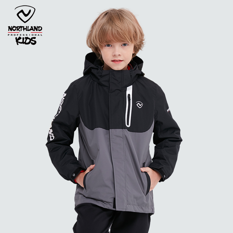 诺诗兰儿童三合一冲锋上衣秋冬男女童夹克保暖休闲外套防风防泼水