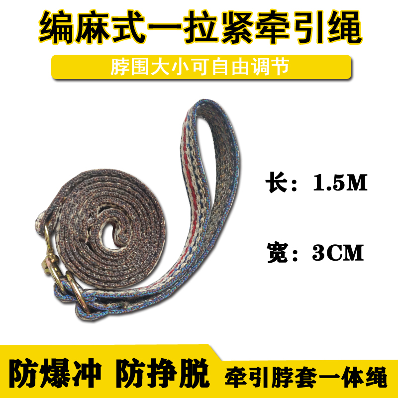 天鹰细犬麻绳耐用一拉紧耐用细狗格力犬一体式遛狗绳牵狗调节