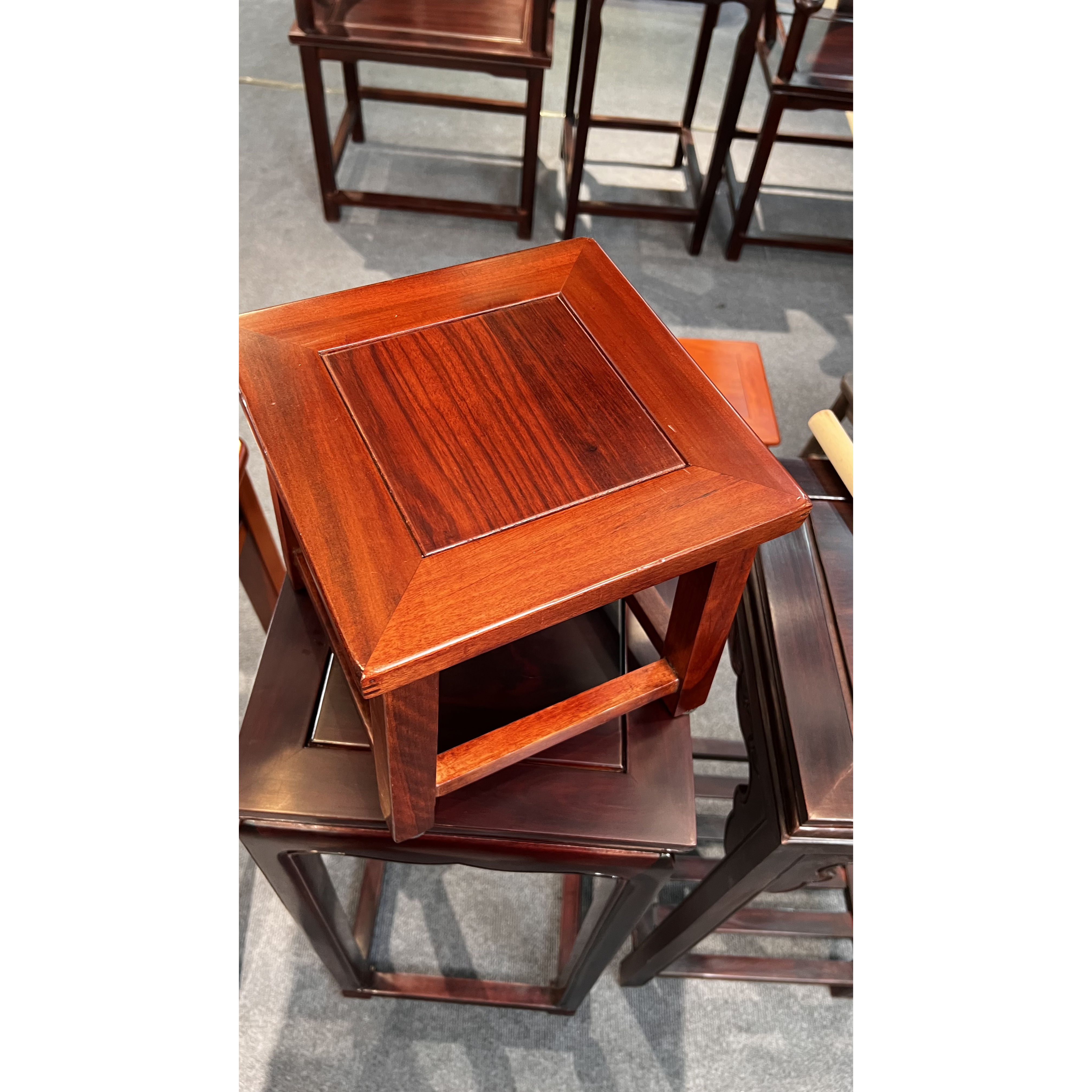 AA大叶酸枝家具凳矮凳方凳钓鱼凳客厅阳台用尺寸25*25*25CM