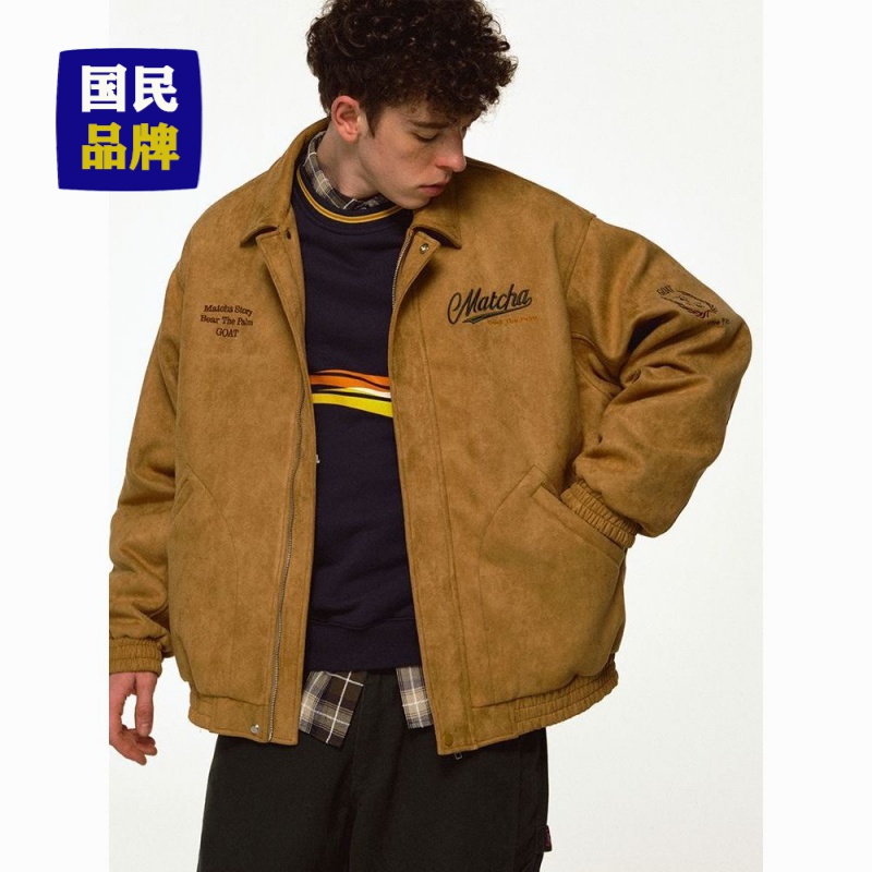 【小扬哥推荐】保暖男士翻领夹克男女春秋季潮流ins宽松街头复古字