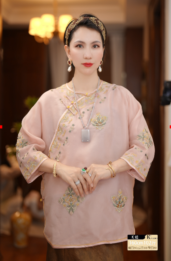 新款春夏款长袖休闲新中式斜门襟衬衫KX45041901~衣长69起