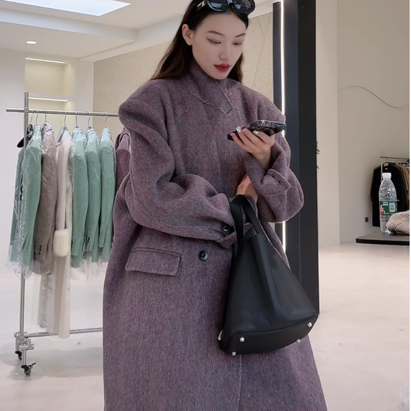 麦麦专属轻奢气质网红时尚双面呢大衣设计师秋冬百搭