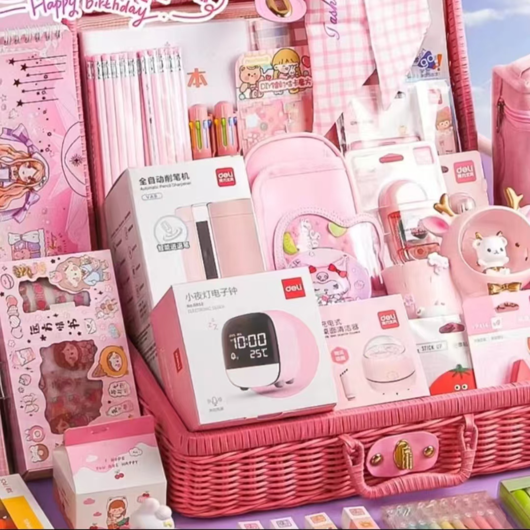 得力按动中性笔  12支  