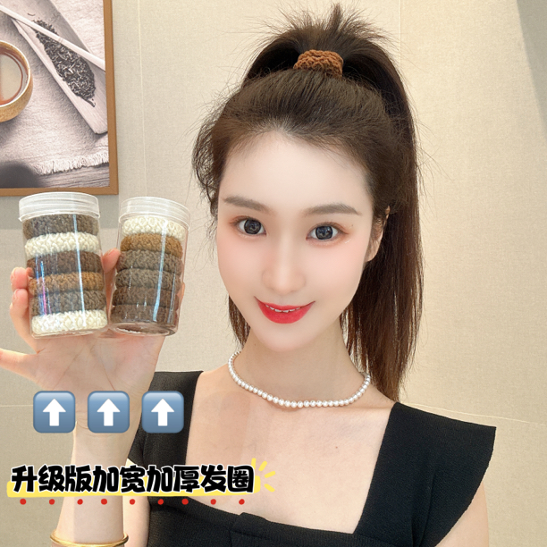 非金属布艺发饰 简约扎头发橡皮筋爆款2023最新款加厚高弹力发圈