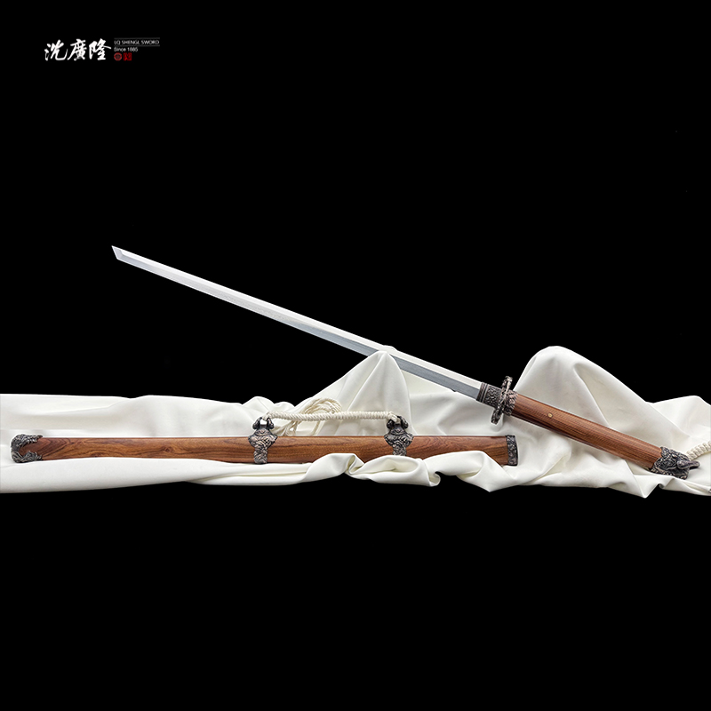 龙泉沈广隆-怒狮狂斩刀 黄铜 酸枝木 宝剑 唐横刀 未开刃