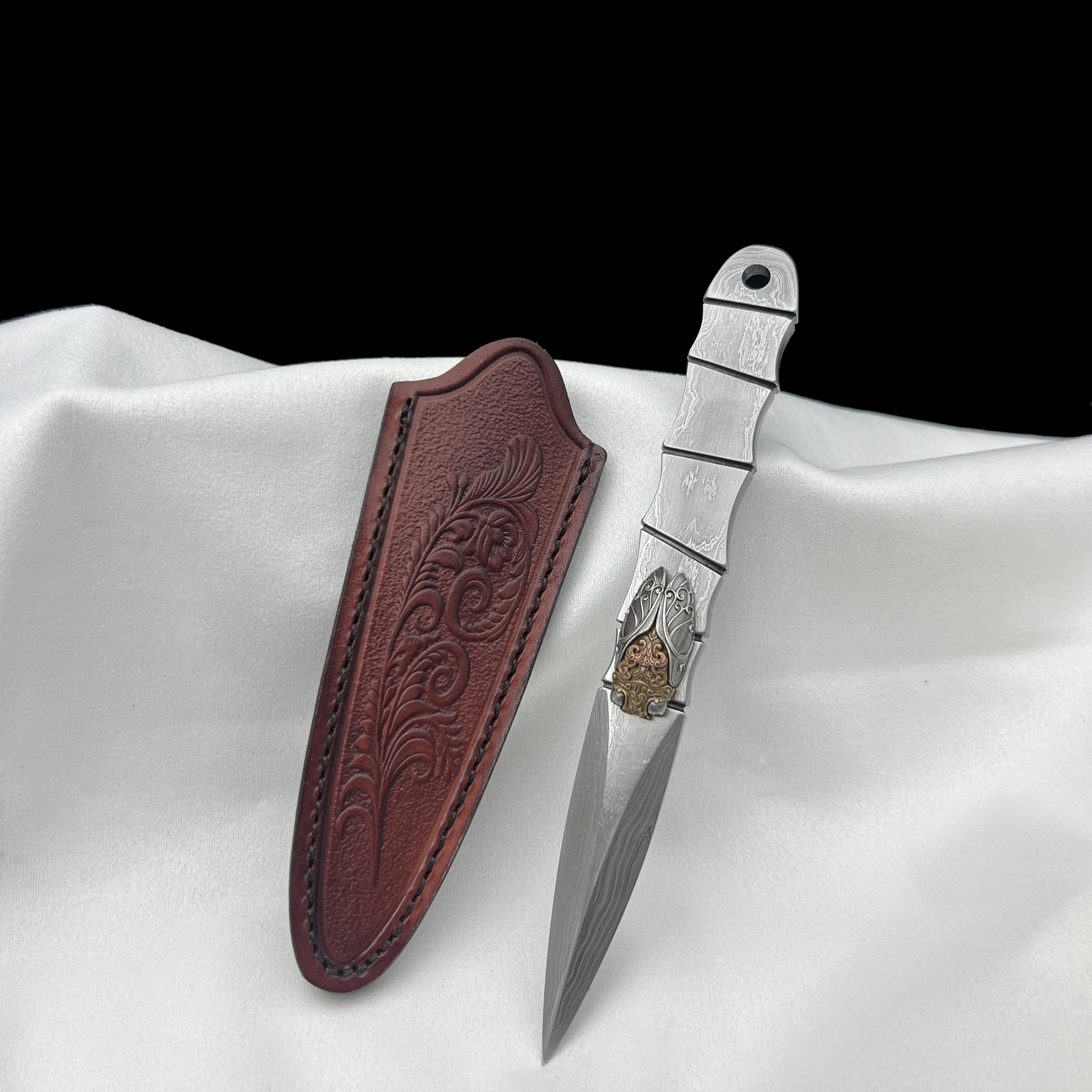 龙泉沈广隆- 金蝉茶刀  陨铁 花纹钢 手工锻打 未开刃