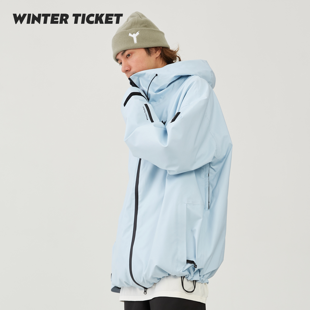 WINTER TICKET双单板自由式OVERSIZE宽大嘻哈Recco滑雪3L夹克雪服