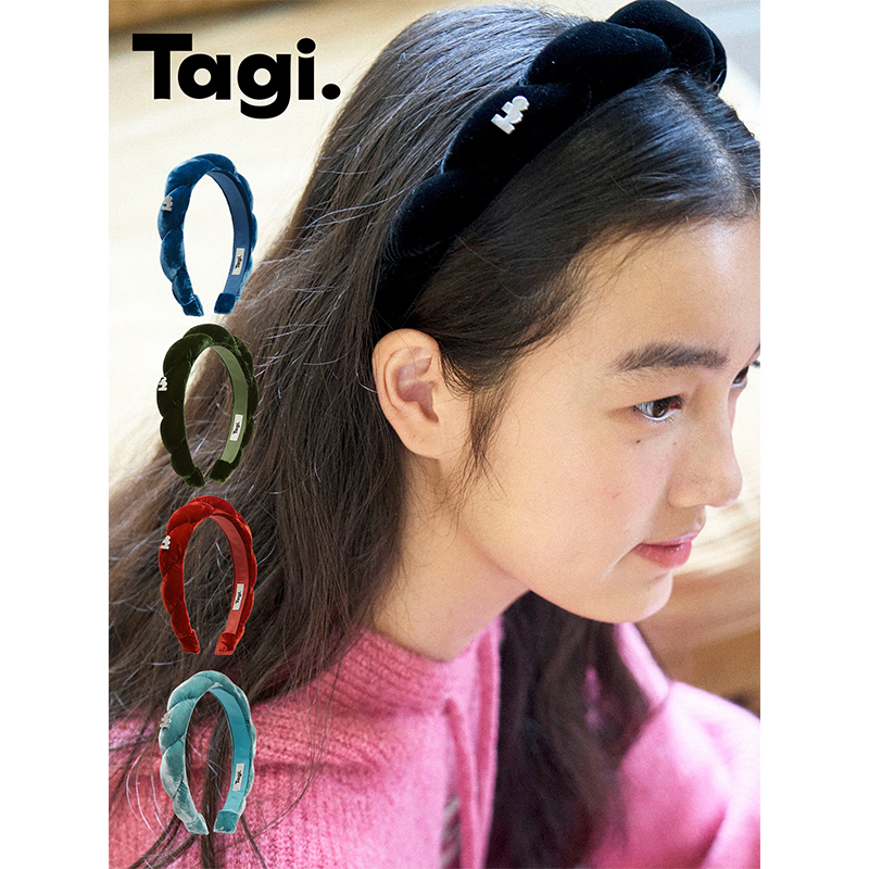 Tagi.丝绒扭角发箍百搭简约宽边彩色法式发饰气质复古头饰时尚