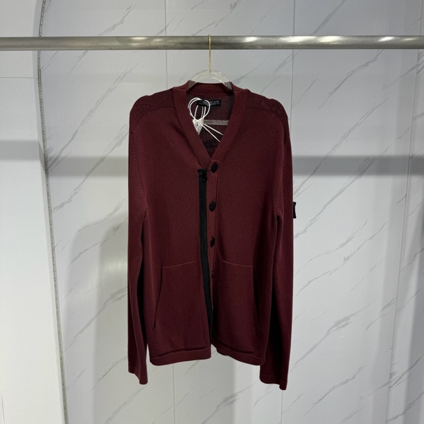 99新 STONE ISLAND 石头岛红影子针织开衫外套/L码