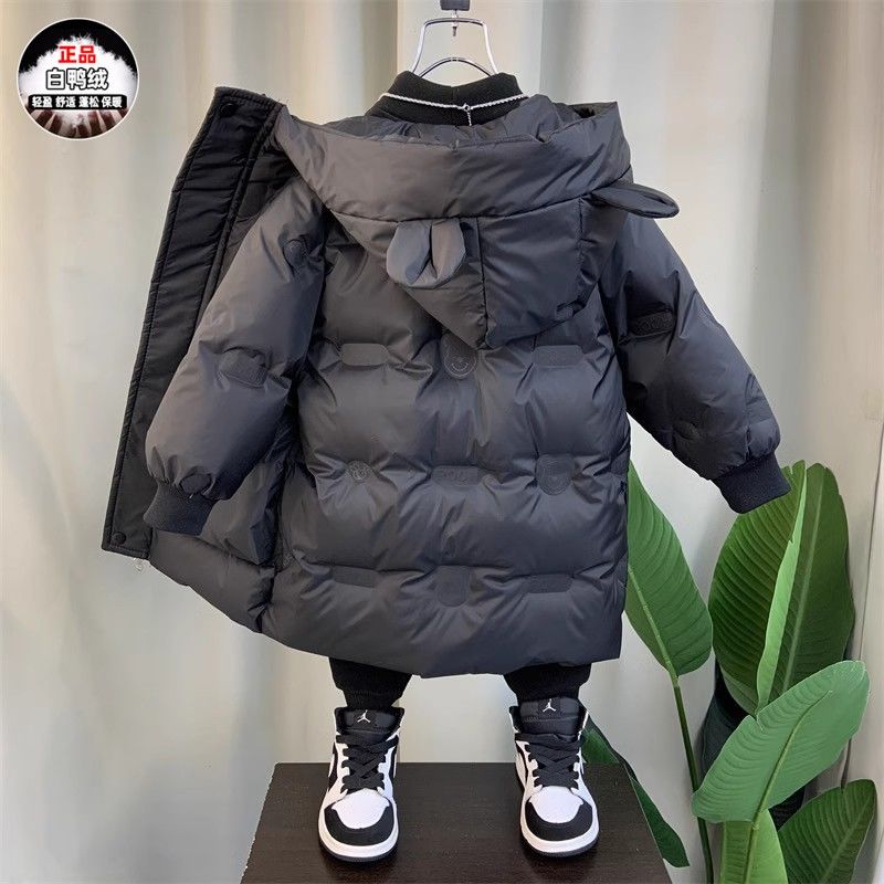 儿童羽绒服男童冬装新款帅气宝宝棉袄衣服中长款冬季加厚外套