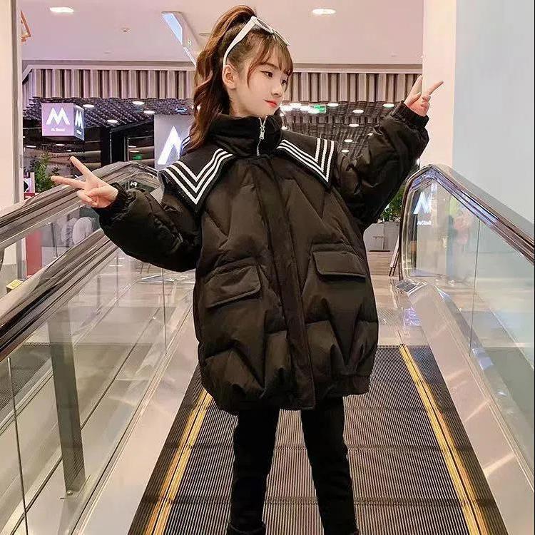 冬季爆款韩版女童棉服儿童加厚外套中长棉衣新款洋气棉袄