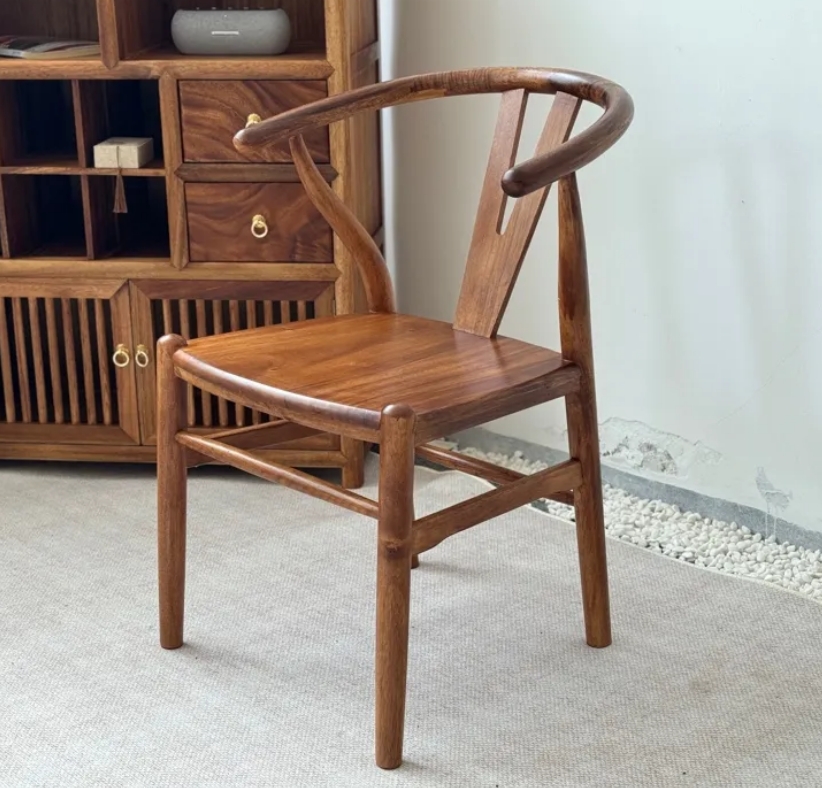 新中式实木Y字椅北欧家用设计洽谈茶室靠背太师椅拍一发二两张发