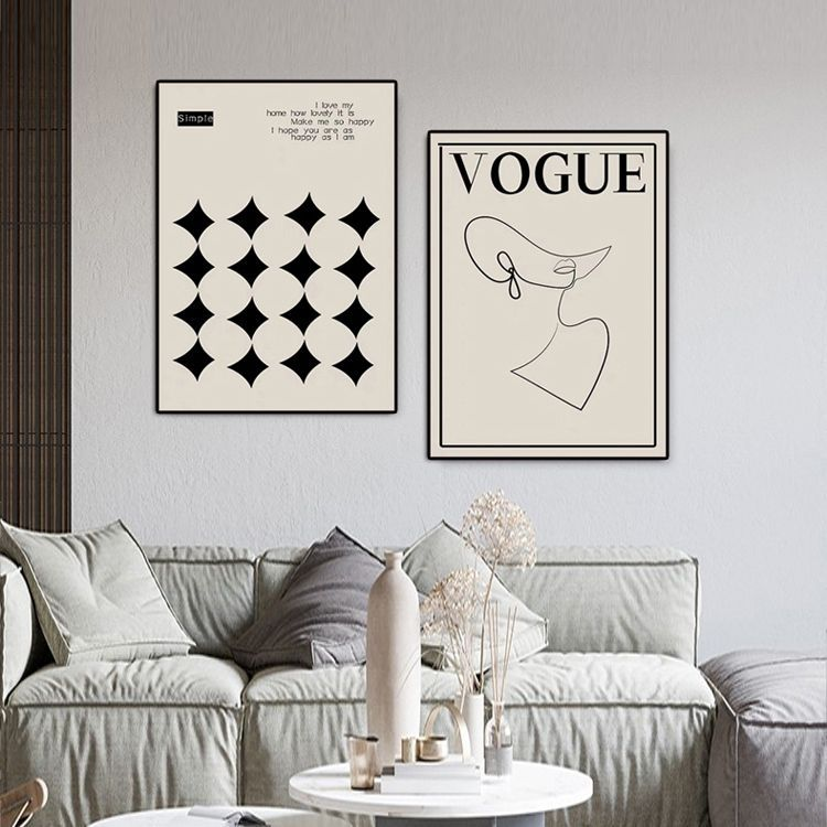 装饰画ins风抽象时尚挂画客厅极简线条壁画网红落地摆画拍照道具