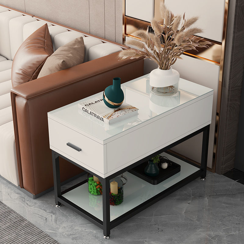 北欧简约现代边几柜沙发边角柜移动小边茶几卧室床头边柜网红极窄