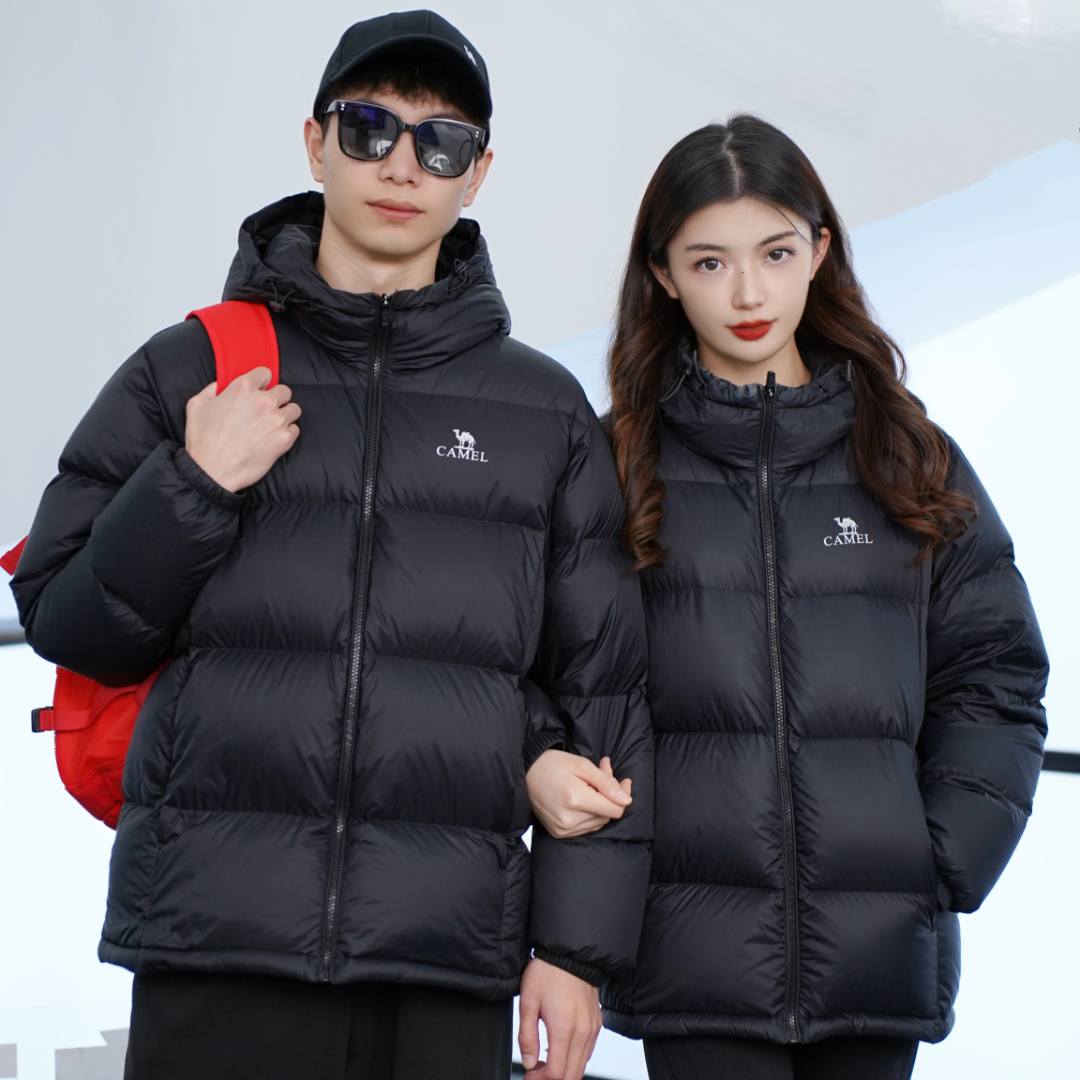 骆驼户外羽绒服90绒黑钻3.0男女款冬季新款加厚防水保暖连帽外套