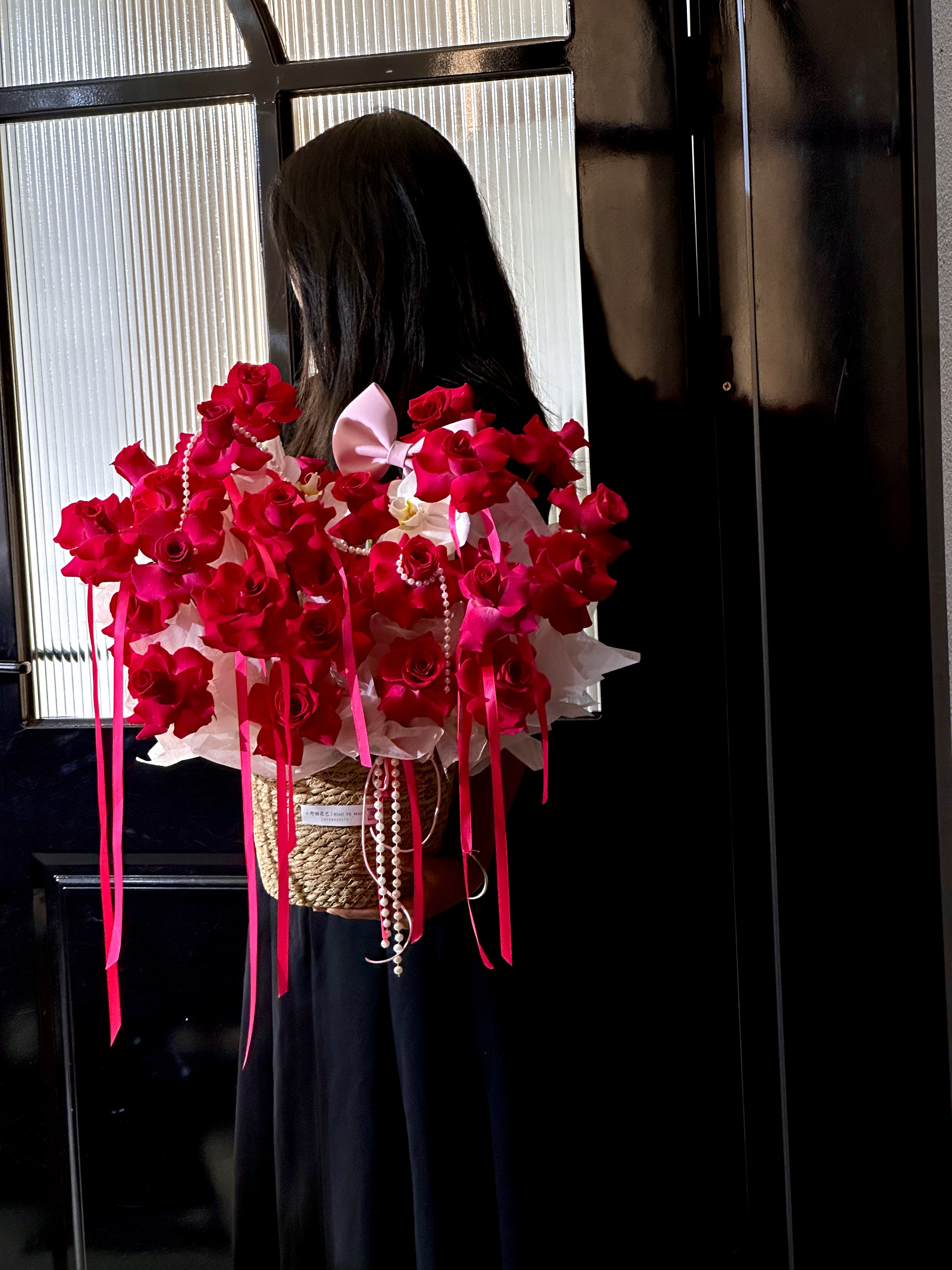 【三生有幸】33朵玫瑰色玫瑰抱抱桶芭蕾风系送女友爱人闺蜜生日礼物