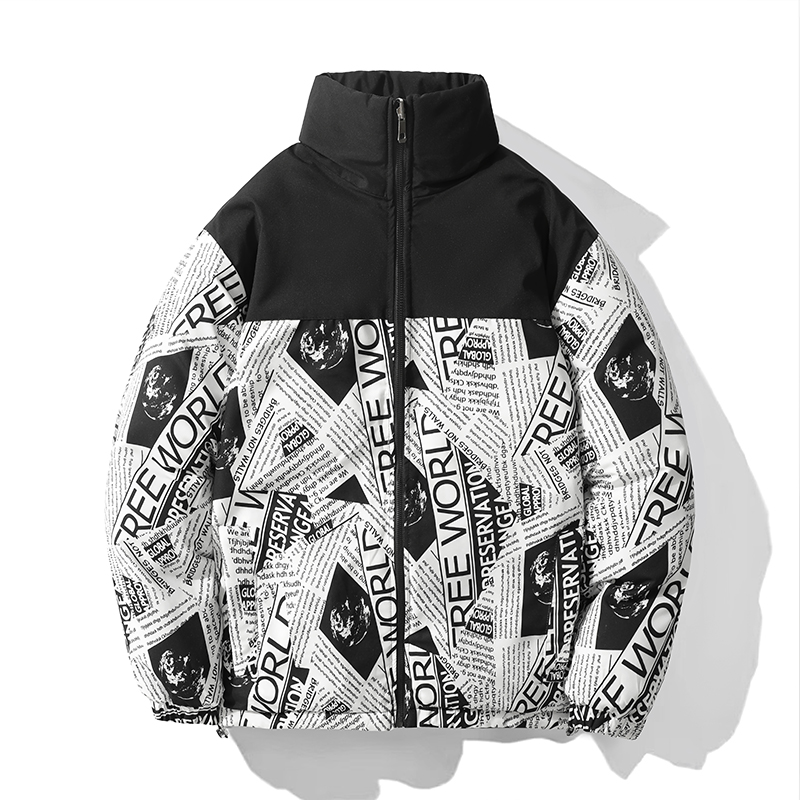 稻草人男士立领棉衣冬季百搭情侣大码男棉服加厚保暖休闲袄子外套