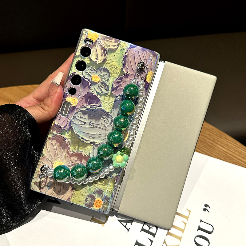 蓝色油画蓝光适用于华为MateXS2折叠壳绿大小珠手链可爱创意潮牌