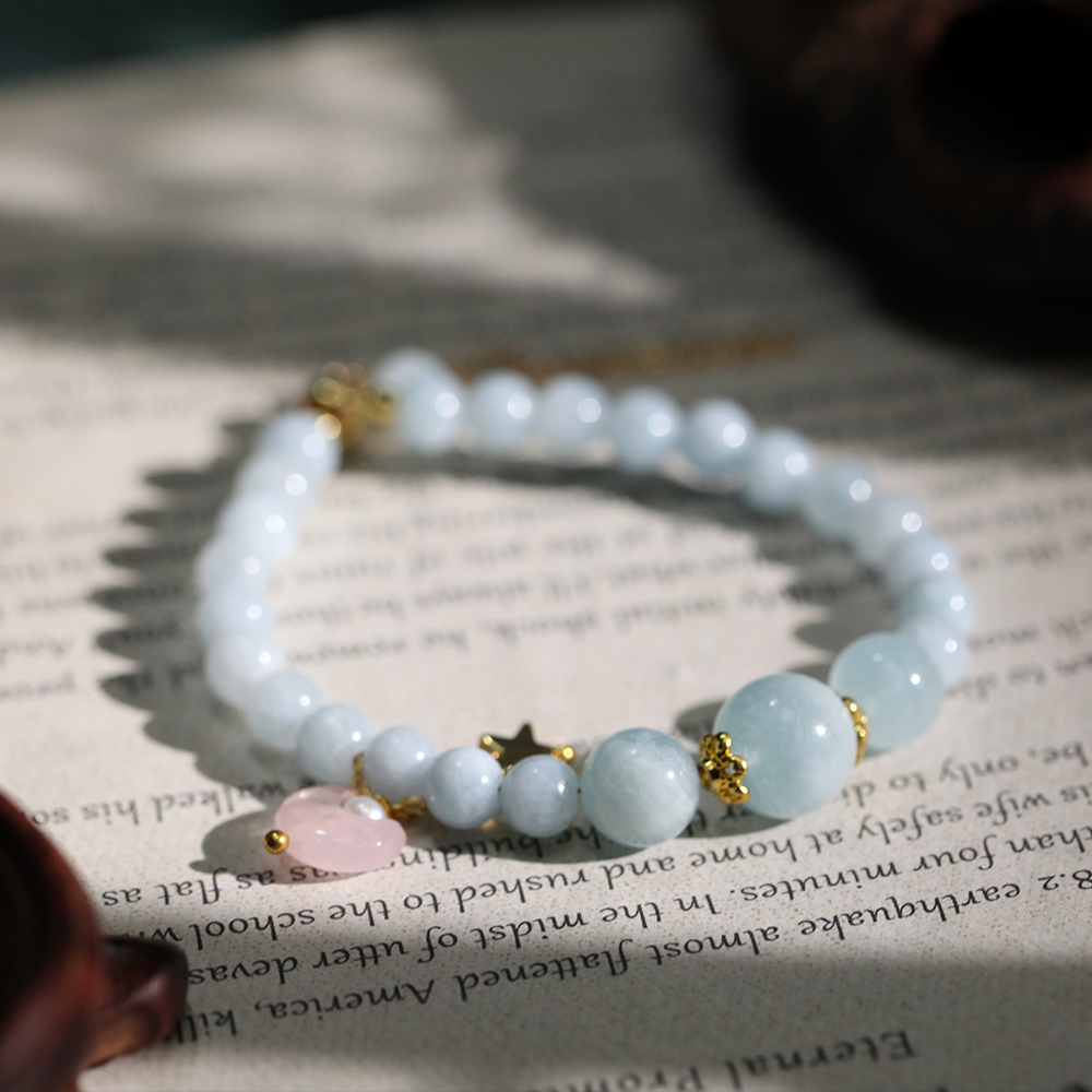 【德巧家】海蓝宝单圈手串福利款