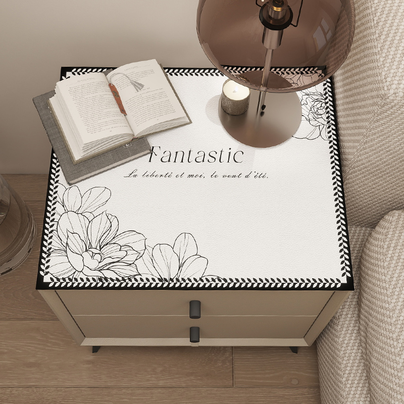 轻奢高级感床头柜垫台面保护垫防尘盖布皮革防油防水防烫易打理