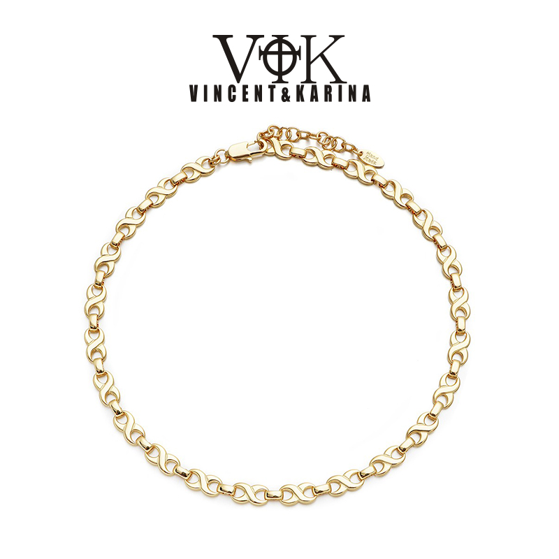 VINCENT&KARINA 铜合金吊坠 【罗马】INS个性风复古气质8字项链小众