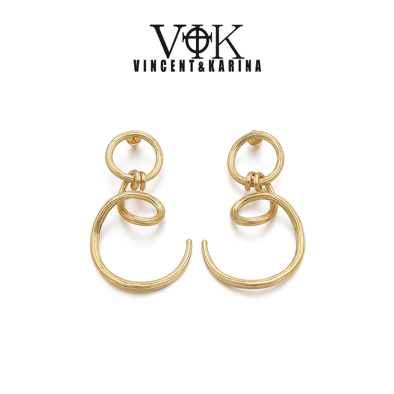 VINCENT&KARINA 铜合金耳饰 【藤蔓】藤蔓螺旋造型感新中式法式耳环