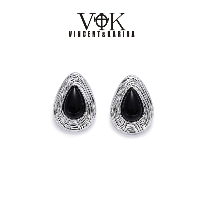 VINCENT&KARINA 铜合金耳饰 【浮光流转】缠绕水滴形高级耳环/戒指